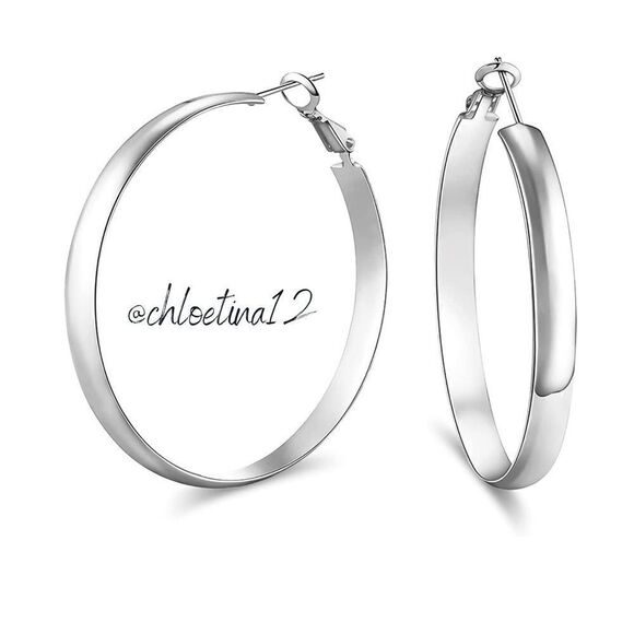 NEW Silver Hoop Earrings - Picture 1 of 4